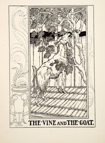 The Vine and the Goat, fra A Hundred Fables of Aesop, pub.1903 af Percy J. Billingshurst