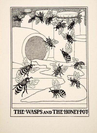The Wasps and the Honeypot, fra A Hundred Fables of Aesop, udg. 1903 af Percy J. Billingshurst