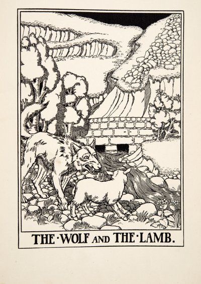 The Wolf and the Lamb, fra A Hundred Fables of Aesop, pub.1903 af Percy J. Billingshurst
