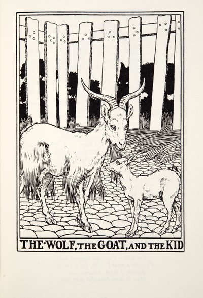 The Wolf, the Goat and the Kid, fra Fontaine Fables, pub. 1905 af Percy J. Billingshurst