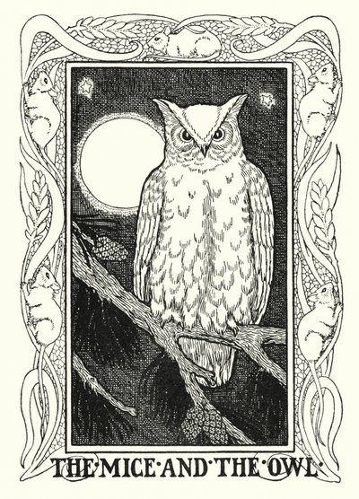 Fabler fra La Fontaine: Musene og uglen (litho) af Percy James Billinghurst