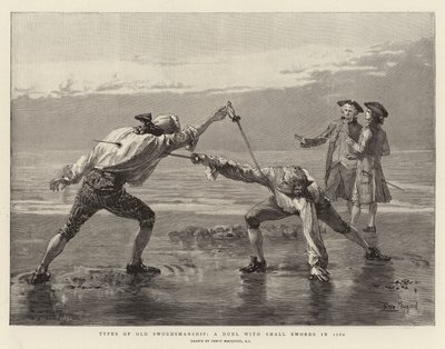 Typer af gammel sværdmandskab, en duel med små sværd i 1760 af Percy Macquoid