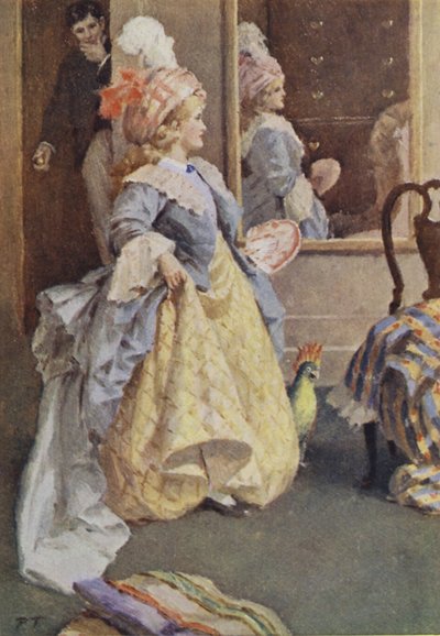 Illustration til små kvinder af Louisa M Alcott (farve litho) af Percy Tarrant