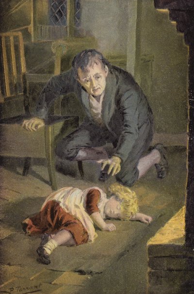 Illustration til Silas Marner af George Eliot (farve litho) af Percy Tarrant