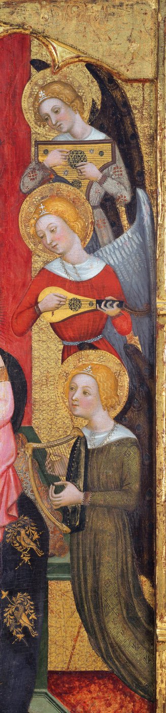Madonna with Angels Playing Music Detail, ca 1380 af Pere Serra