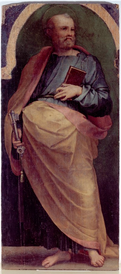 St Peter, Sidepanel (olie på træ, ca. 1535) af Perino del Vaga
