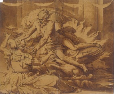 Jupiter viser sig for Semele, 1501-47. af Perino del Vaga