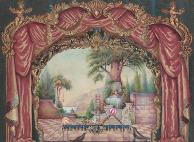 Bagtæppe for Vaudeville Stage, ca. 1938. af Perkins Harnly