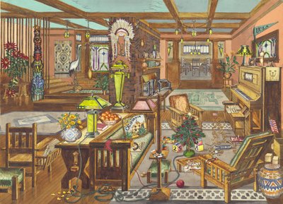 California Mission Style Interiør, 1946. af Perkins Harnly