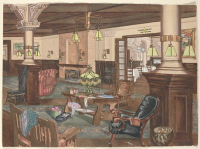 Hollywood Hotel Lobby, 1902 af Perkins Harnly
