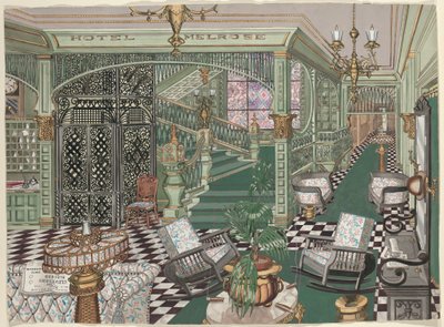 Melrose Hotel Lobby, 1880 af Perkins Harnly