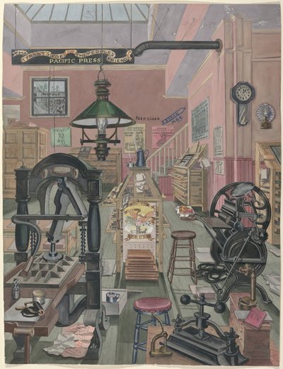 Trykkeri, 1870 af Perkins Harnly