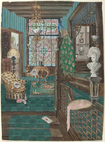 Anden sals trapperepos og hall, 19351942. af Perkins Harnly