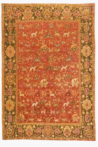 Dyretæppe, fra Isfahan (tekstil) af Persian School