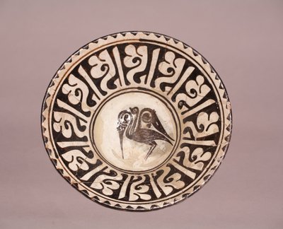Skål (med fugledesign) (keramik) af Persian School