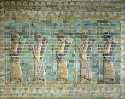 Frise af bueskytter, fra Darius den Stores palads (548-486 f.Kr.) i Susa, Iran, Achaemenid Period, ca. 500 f.Kr. (glaserede mursten) af Persian School