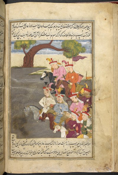 Eller. 3248, f. 55v Shah Ismail and the qizilbash, fra 