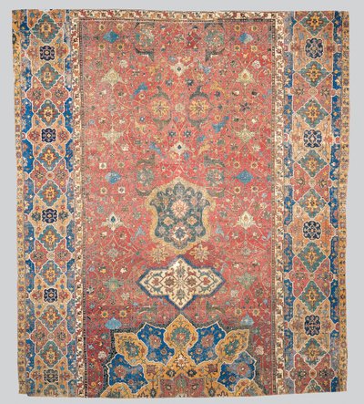 Delvis Tabriz-medaljontæppe, Nordvest-Persien, begyndelsen af det 16. århundrede af Persian School