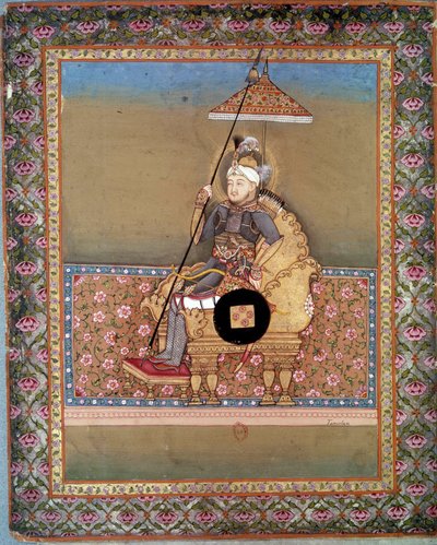 Portræt af den mongolske høvding Tamerlan (1336-1405) (eller Timur Lang, "Timur den lamme"). Persisk miniature fra det 15. århundrede. Paris, B.N. af Persian School