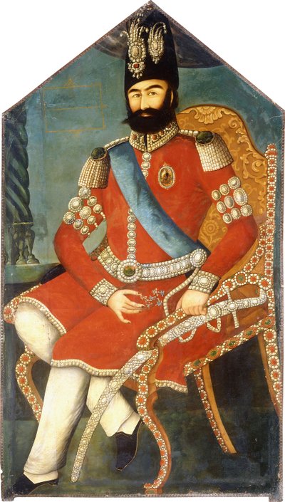 Portræt af Muhammad Shah, ca. 1850 af Persian School