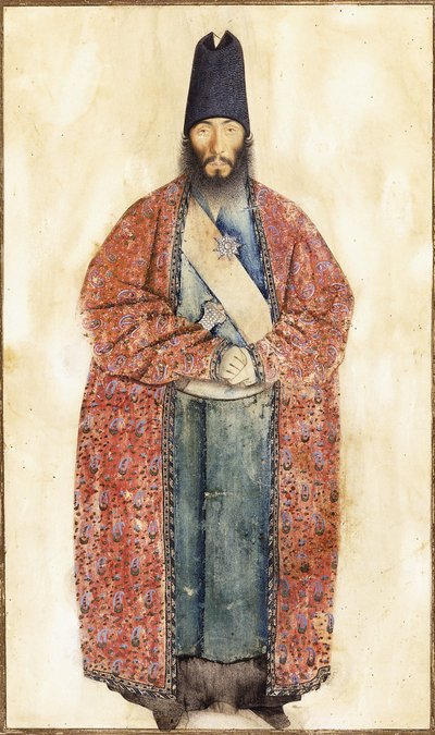 Portræt af den sene Sam Khan Ilkhani, 1800-tallet af Persian School