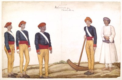 Tent Orderlies, ca. 1820-30 (akvarel på papir) af Persian School
