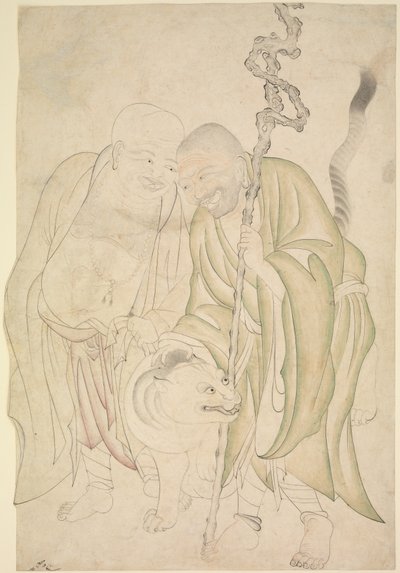 To Lohans, ca. 1480 (blæk og gennemsigtig akvarel på papir) af Persian School
