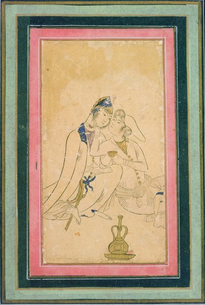 To elskende, ca. 1590, persisk af Persian School
