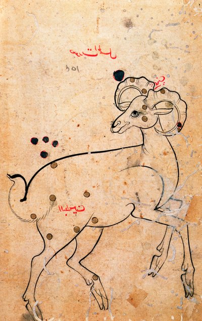 f.154a Vædderen, vædderen, persisk, fra Isfahan eller Shiraz, ca. 1600 (blæk på papir) af Persian School