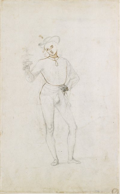En undersøgelse af en figur i en tilbedelse af magi, c1470-1520 af Perugino
