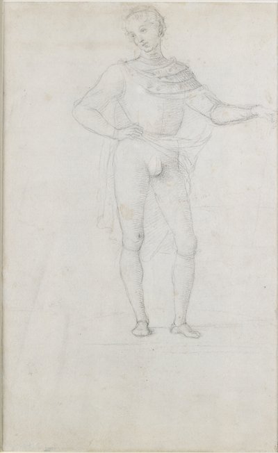 En undersøgelse af en figur i en tilbedelse af magi, c1470-1520 af Perugino
