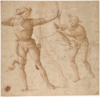 En bueskytte og en arbalist, ca. 1500. af Perugino