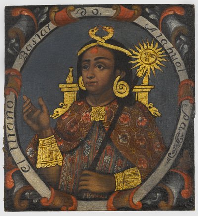 Atahualpa (ca. 1502-33) 14. og sidste inkakonge, midten af 1700-tallet af Peruvian School