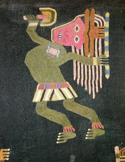 Vævet ulddanser med stafet, Paracas stamme (tekstil) (se også 231825) af Peruvian School
