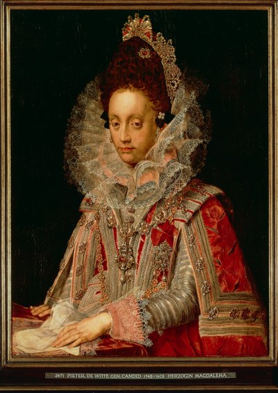 Portræt af hertuginden Magdalena, ca. 1613 (olie på panel) af Peter Candid