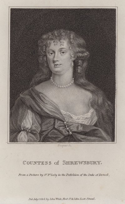 Anna Maria Talbot, grevinde af Shrewsbury (gravering) af Peter (after) Lely