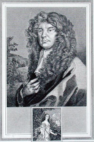Selvportræt, graveret af J. Corner (gravering) af Peter (after) Lely