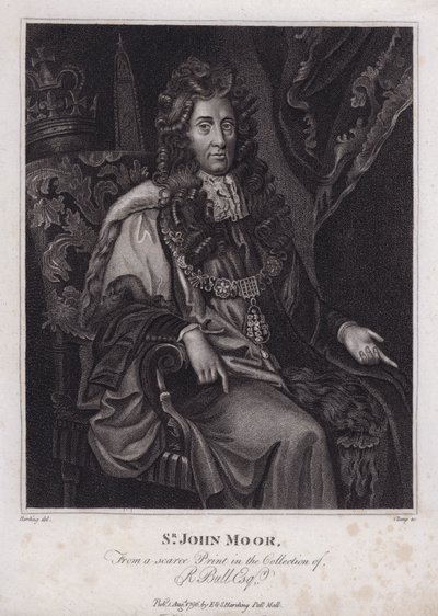 Sir John Moore, engelsk politiker, MP og overborgmester i London (gravering) af Peter (after) Lely