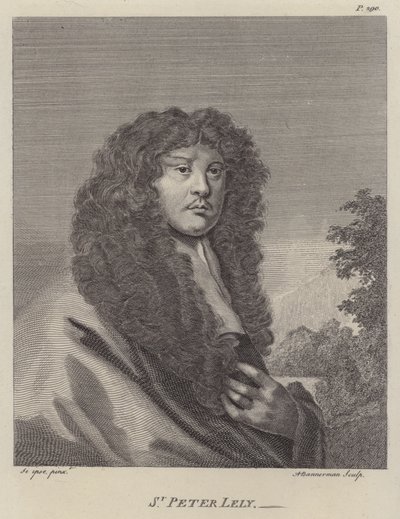 Sir Peter Lely, engelsk kunstner (gravering) af Peter (after) Lely