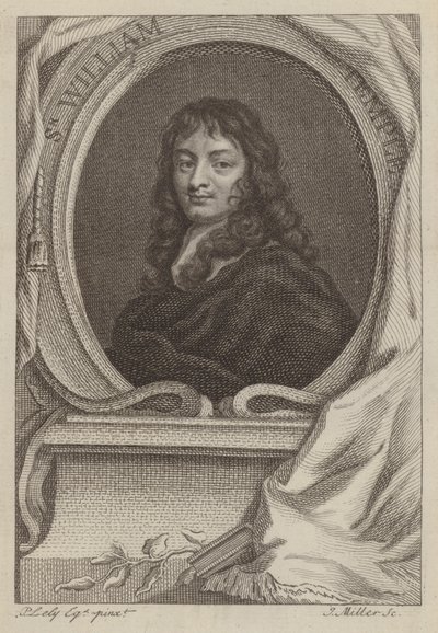 Sir William Temple, engelsk diplomat og forfatter (gravering) af Peter (after) Lely