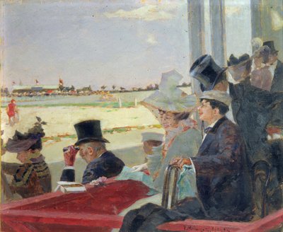 Hestevæddeløb, 1902 (olie på træ) af Peter Alexandrovich Nilus