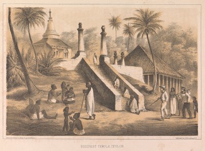 Buddhistisk tempel, Ceylon af Peter Bernhard Wilhelm Heine