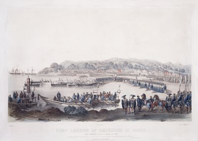 Første landgang af amerikanere i Japan ved Gore-Hama den 14. juli 1853, af Peter Bernhard Wilhelm Heine