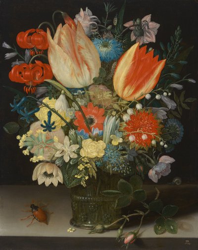 Stilleben med tulipaner af Peter Binoit