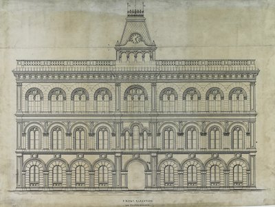 Kings County Courthouse Competition, Chicago, Illinois, Elevation af Peter Bonnett Wight