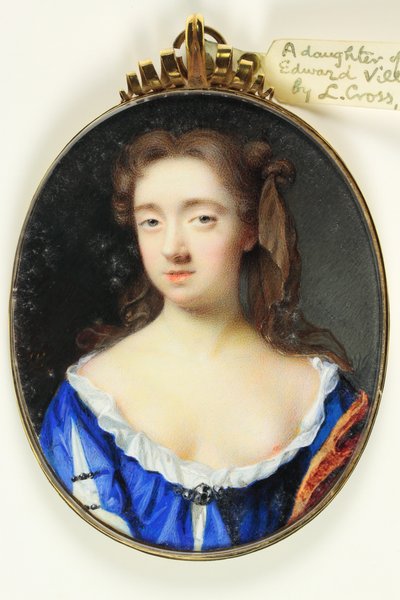 En datter af Sir Edward Villiers Knight-Marshal (akvarel på vellum) af Peter Cross