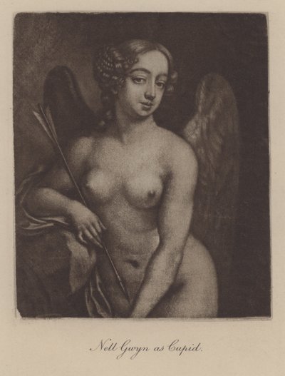 Nell Gwyn som Amor (mezzotint) af Peter Cross