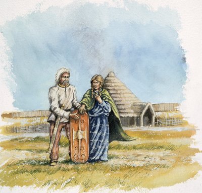 Jernalderens mand og kvinde, c400 f.Kr., c1990-2010 af Peter Dunn