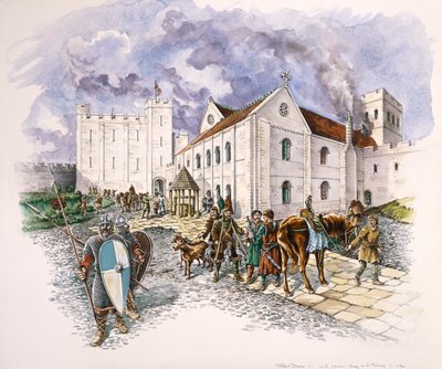 Keep and Palace, Old Sarum, Wiltshire, c1130, 1994 af Peter Dunn