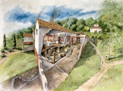 Lullingstone romersk villa, c4. århundrede, c1990-2010 af Peter Dunn